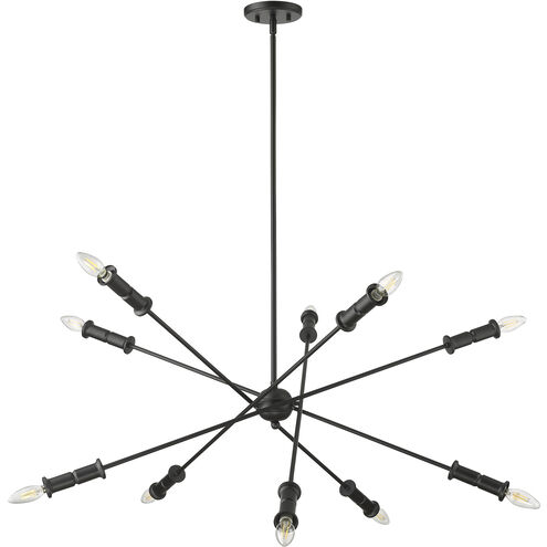 Potiss 10 Light 41 inch Matte Black Chandelier Ceiling Light